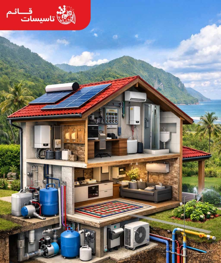صفر تا صد تاسیسات یک خانه استاندارد در شمال ایران